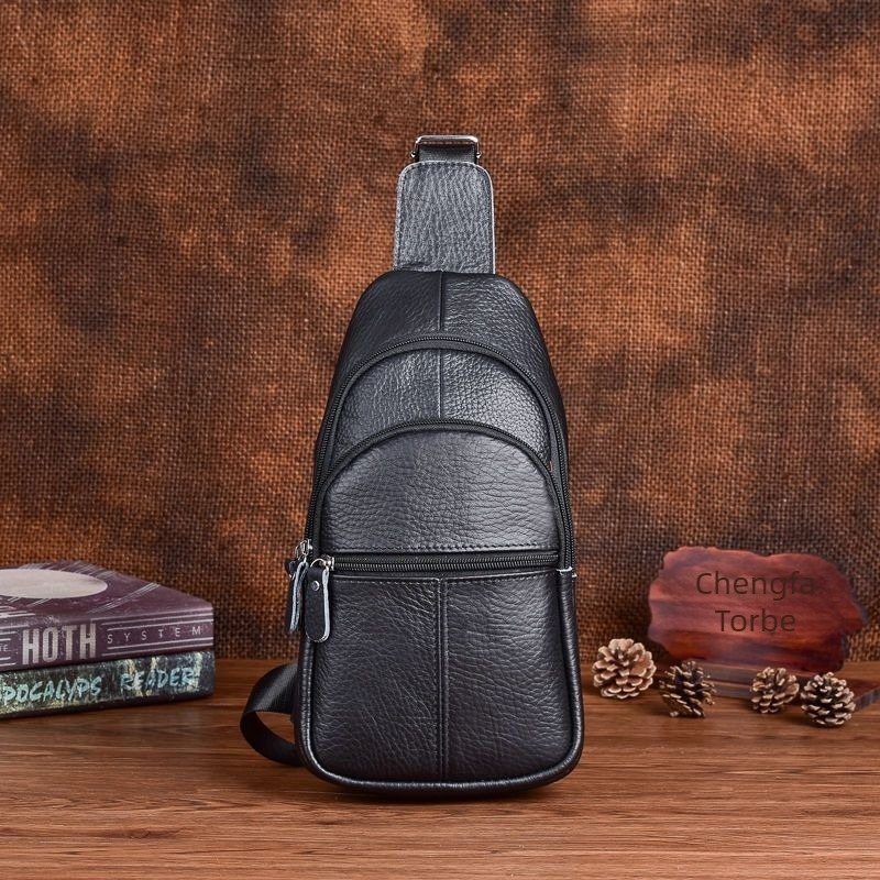 Muška crossbody torba od PU kože – unutarnja podstava od prave kravlje kože, za slobodno vrijeme, Brend Unique