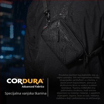 Bubm Muška crossbody torba – Casual stil, Materijal: 1050D Cordura Invista Ballistic Nylon, Vodootporna i otporna na habanje, Unutarnja podstava: Oxford tkanina s uzorkom nogometa