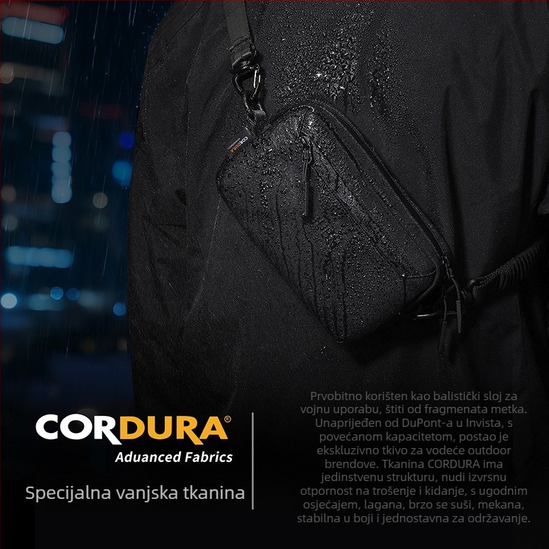 Bubm Muška crossbody torba – Casual stil, Materijal: 1050D Cordura Invista Ballistic Nylon, Vodootporna i otporna na habanje, Unutarnja podstava: Oxford tkanina s uzorkom nogometa