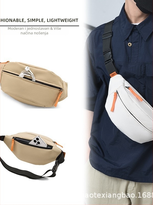 Haote Unisex torbica za pojas i prsa, Oxford tkanina, otporna na habanje, džep za 8-inčni uređaj, casual crossbody torba za telefon