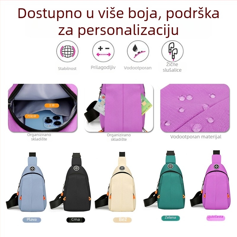 Chest Bag Unisex – Urbani minimalistički stil, Poliester, Otporno na habanje, Za slobodno vrijeme i putovanja