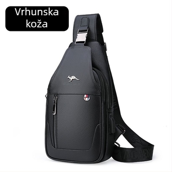 Muška crossbody torba od kože goveda – protiv krađe, model 0528, za poslovna putovanja