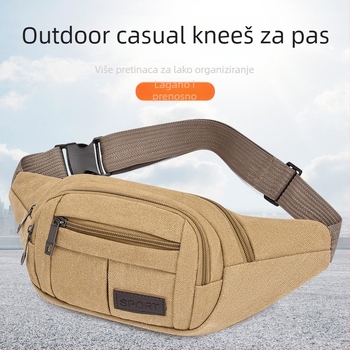 Platnena torbica za pojas s više pretinaca, unisex, kompatibilna s 8-inčnim prijenosnim računalom, lagana i izdržljiva