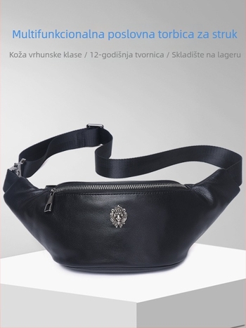 Muška kožna torba za prsa, višenamjenska, kompatibilna s 8-inčnim prijenosnikom