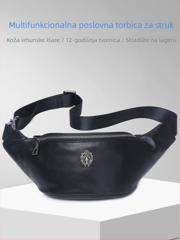 Muška kožna torba za prsa, višenamjenska, kompatibilna s 8-inčnim prijenosnikom