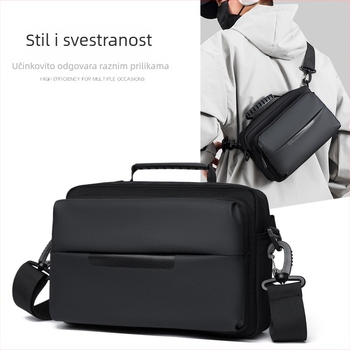 Muška crossbody torba od najlona, vodootporna, podstava od poliestera, jedinstven jednobojni uzorak