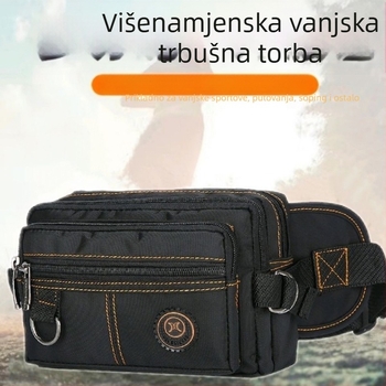 Muška torbica na pojasu, gradski stil, velika kapaciteta, Oxford tkanina, otporna na habanje, poliester podstava