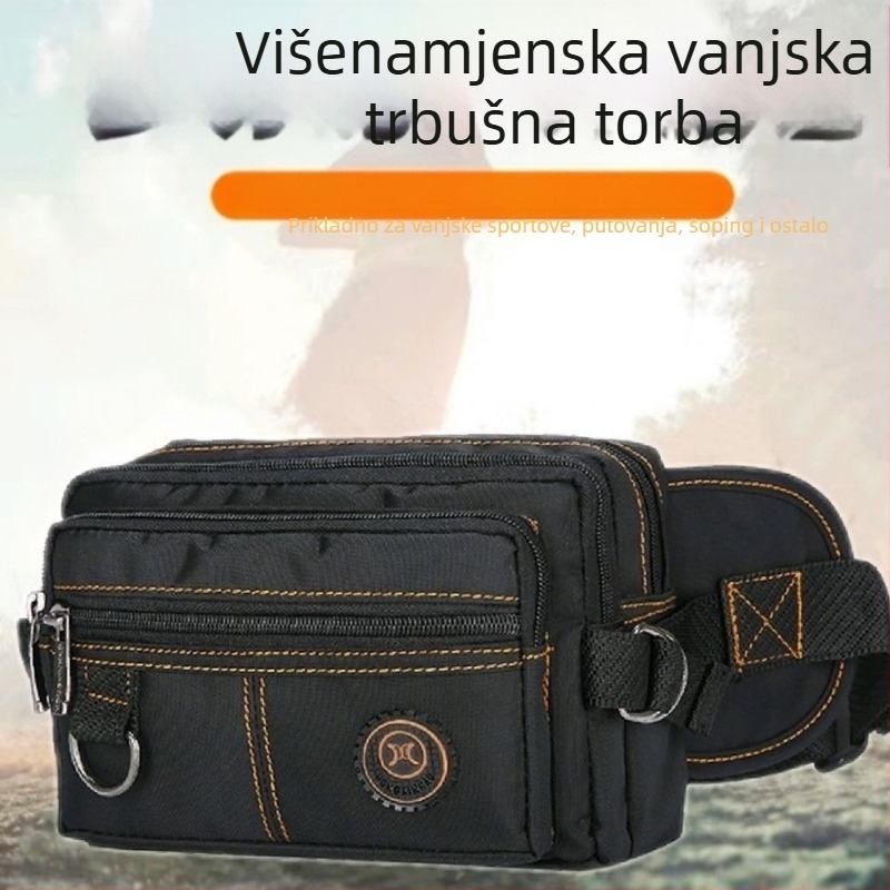 Muška torbica na pojasu, gradski stil, velika kapaciteta, Oxford tkanina, otporna na habanje, poliester podstava