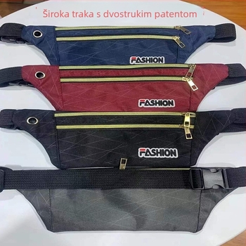 Muška torbica za struk – Ulični stil, najlon, otporna na habanje, uzorak s slovima, podstava od poliestera