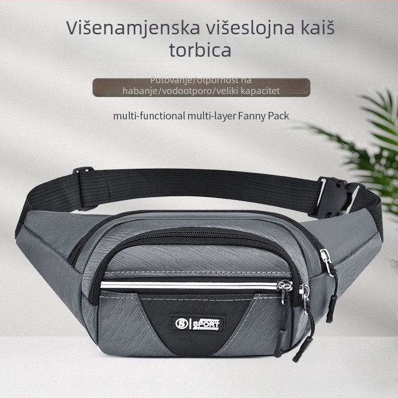 Muška torba za struk, Oxford platno, ultra lagana, džep za 9-inčni prijenosnik, gradski stil