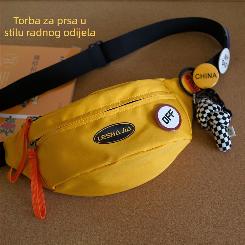 Unisex torba u Harajuku stilu za struk ili crossbody, zatvarač, vanjska tkanina poliester, podstava poliester, proljeće 2018