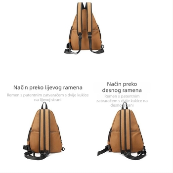 Muška crossbody torba za putovanja, veliki kapacitet, Oxford platno, prozračna, vodootporna i antibakterijska, podstava od poliester, TANGCOOL
