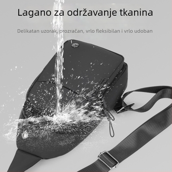 Muška prsna torba, izuzetno lagana, proširiva, Oxford platno, podstava od poliestera, jednobojni uzorak, proljeće 2025