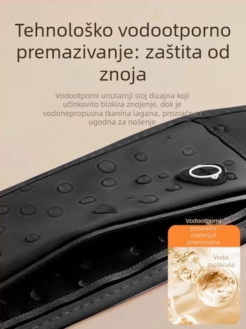 Sportska torbica za struk za telefon – Lycra, prozračna, vodootporna, ultra lagana, protiv krađe