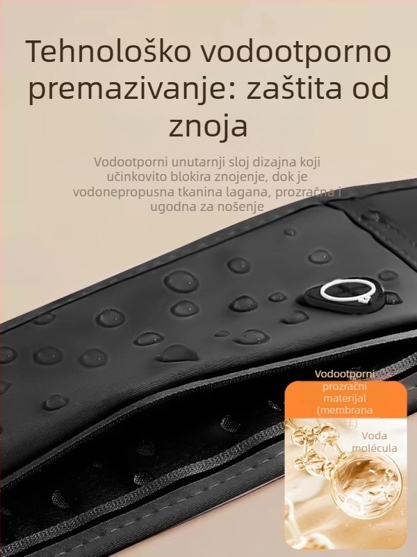 Sportska torbica za struk za telefon – Lycra, prozračna, vodootporna, ultra lagana, protiv krađe