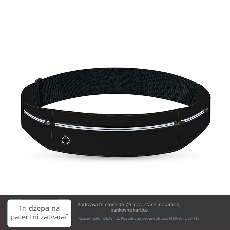 Unisex pojas za trčanje s pohranom za telefon, niskoprofilni dizajn, za outdoor trčanje i maratone, vodootporan, ultra lagan, protiv krađe, reflektirajući za noćnu sigurnost, velika kapaciteta
