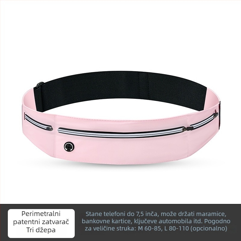 Unisex pojas za trčanje s pohranom za telefon, niskoprofilni dizajn, za outdoor trčanje i maratone, vodootporan, ultra lagan, protiv krađe, reflektirajući za noćnu sigurnost, velika kapaciteta