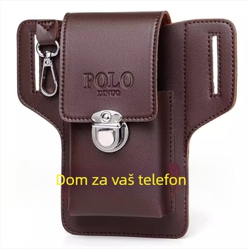 Muška torba za pojas od PU kože, otporna na trošenje, podstava od kože, za svakodnevnu upotrebu