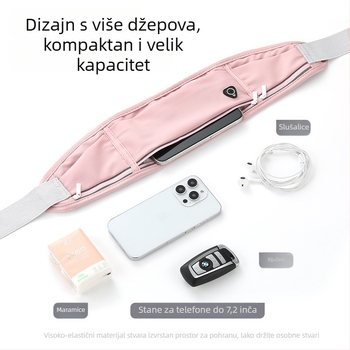 Unisex sportska pojasna torba za trčanje i planinarenje, najlon, vodootporna, ultra lagana, smanjuje opterećenje