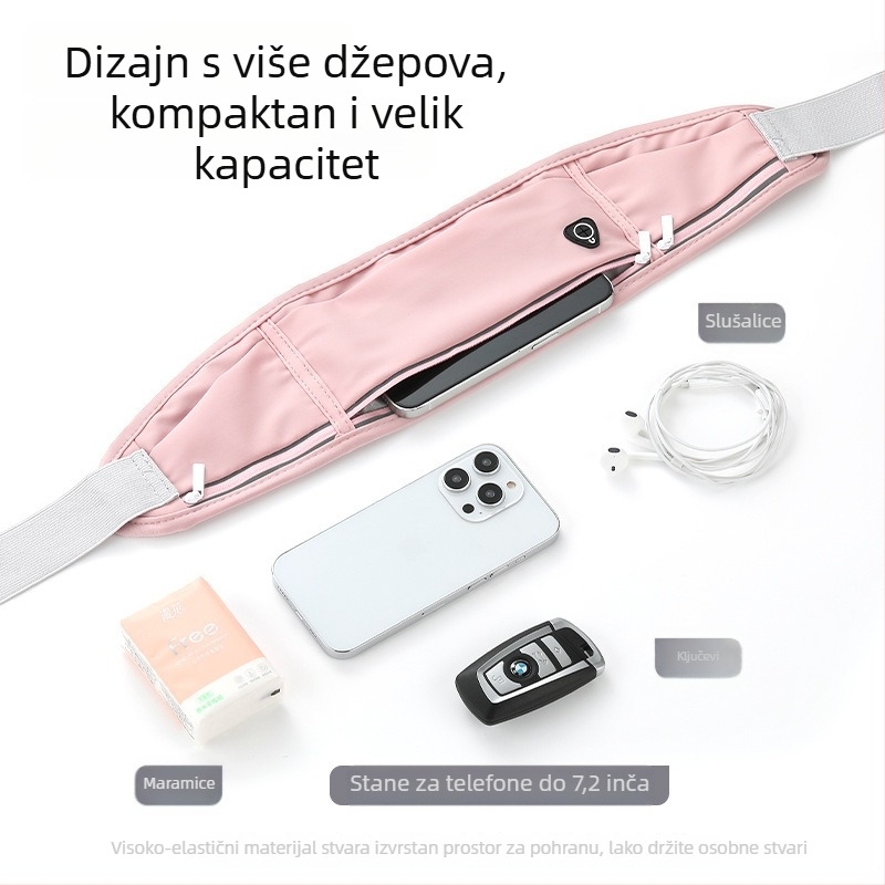 Unisex sportska pojasna torba za trčanje i planinarenje, najlon, vodootporna, ultra lagana, smanjuje opterećenje