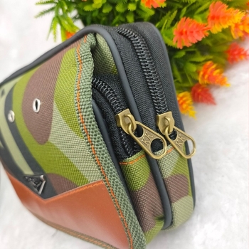 Muška torbica za pojas od platna – TFD anti-theft, geometrijski uzorak, gradski stil