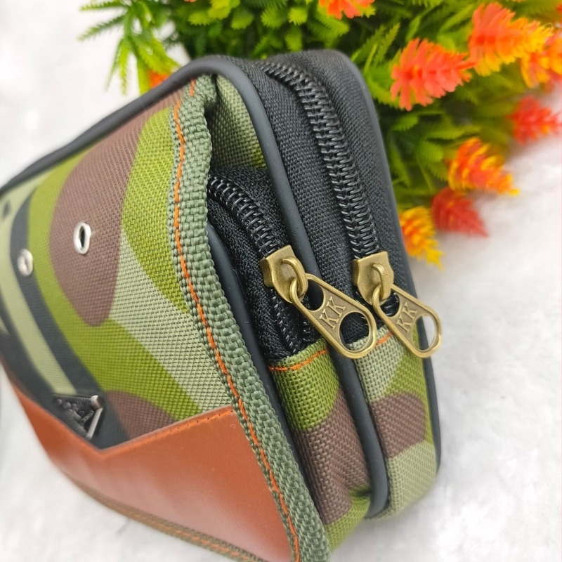 Muška torbica za pojas od platna – TFD anti-theft, geometrijski uzorak, gradski stil