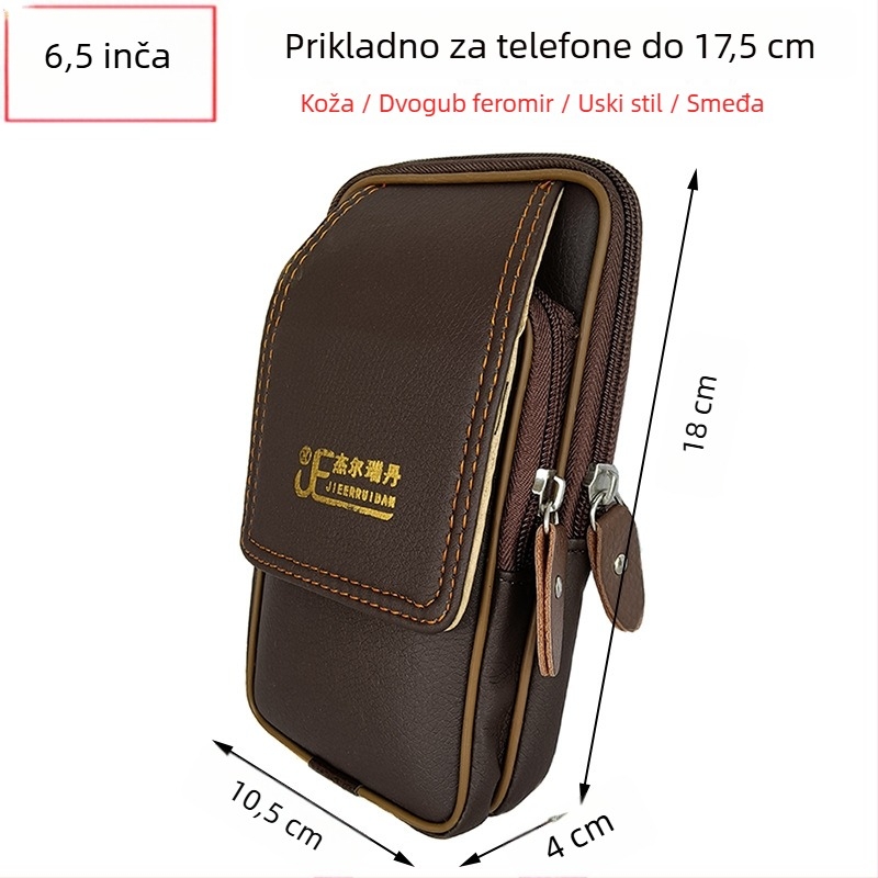 Geralddan Muška torba za pojas - PU koža, poslovni stil, zaštita od krađe