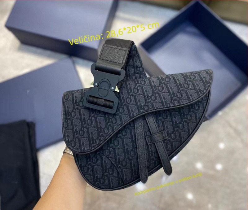 Muška torba za prsa od platna s jacquard izvezom – prozračna, otporna na habanje, proširiva