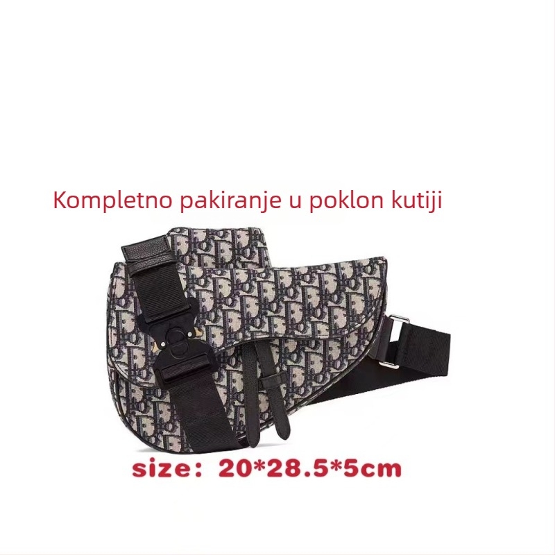 Muška torba za prsa od platna s jacquard izvezom – prozračna, otporna na habanje, proširiva