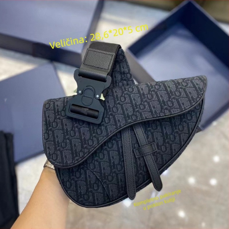 Muška torba za prsa od platna s jacquard izvezom – prozračna, otporna na habanje, proširiva