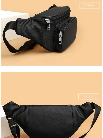 Muška pojasna torba od kože prvog sloja – vodootporna, otporna na habanje, proširiva, s velikom kapacitetom