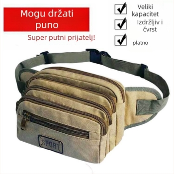 Muška pojasna torba - platno, korejski stil, protiv krađe, model YB0001, podstava od najlona