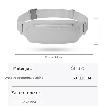 QISE sportska torba za struk (Nylon; vodootporna, prozračna, zaštita od krađe, reflektirajuća za noćnu sigurnost)