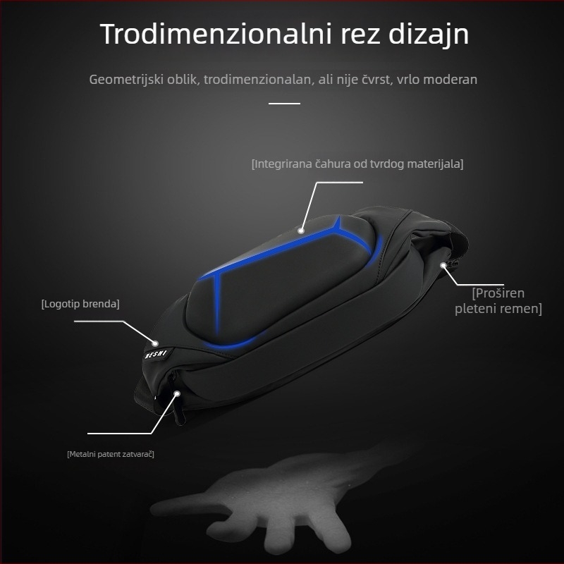 Muška crossbody torba – ulični stil, Oxford tkanina, shell oblik, otvor s poklopcem, vodootporna