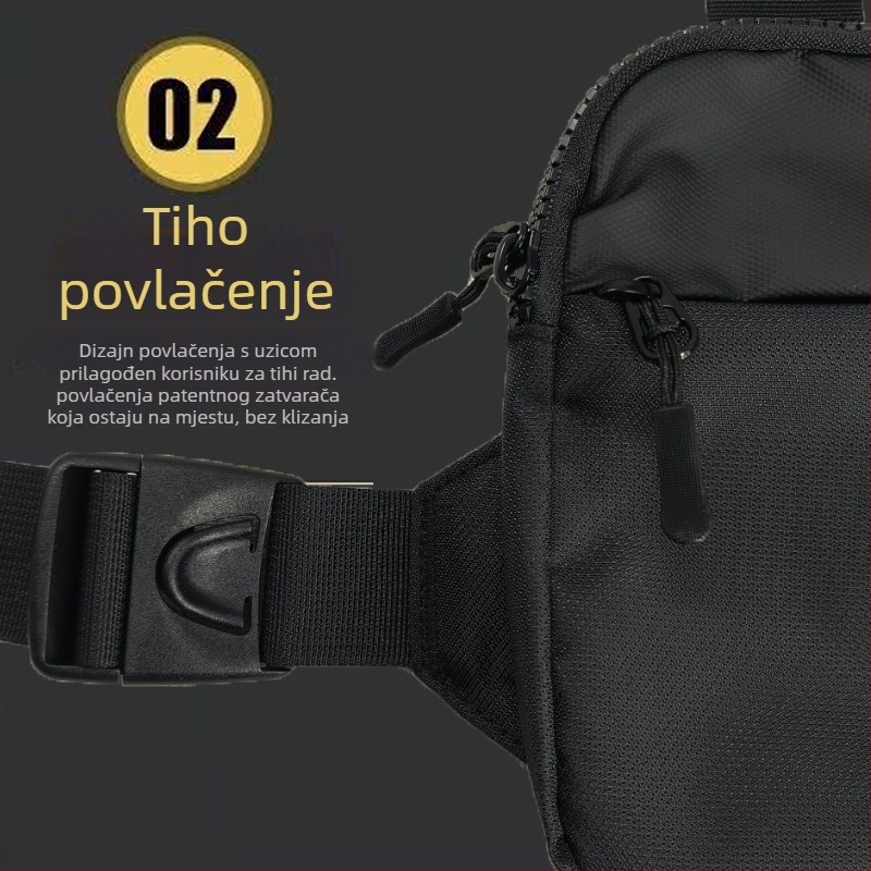 Najlon unisex pojas torba, mini crossbody torba za telefon, lagana, vodootporna, za trčanje