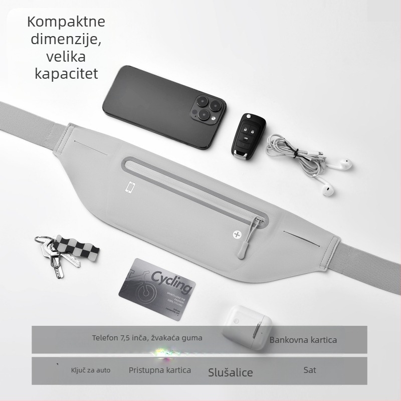 Sportska pojasnica za telefon – Nylon Lycra, vodootporna, lagana, antibakterijska, reflektirajuća