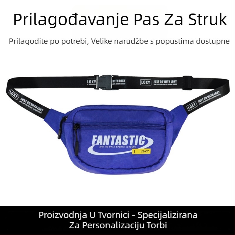 Muška pojasna torba, ulični stil, Oxford platno, prozračna, prugasti uzorak