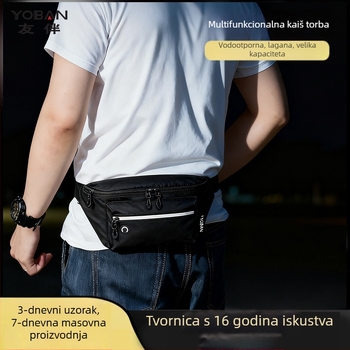 Muška najlonska pojasna torba – Velik kapacitet, vodoodbojna, otporna na habanje, prozračna, proširiva