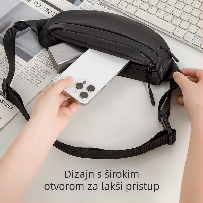 Qianrun sportska pojasna torba, PU, vodootporna, ultra lagana, unisex, za vanjske sportove