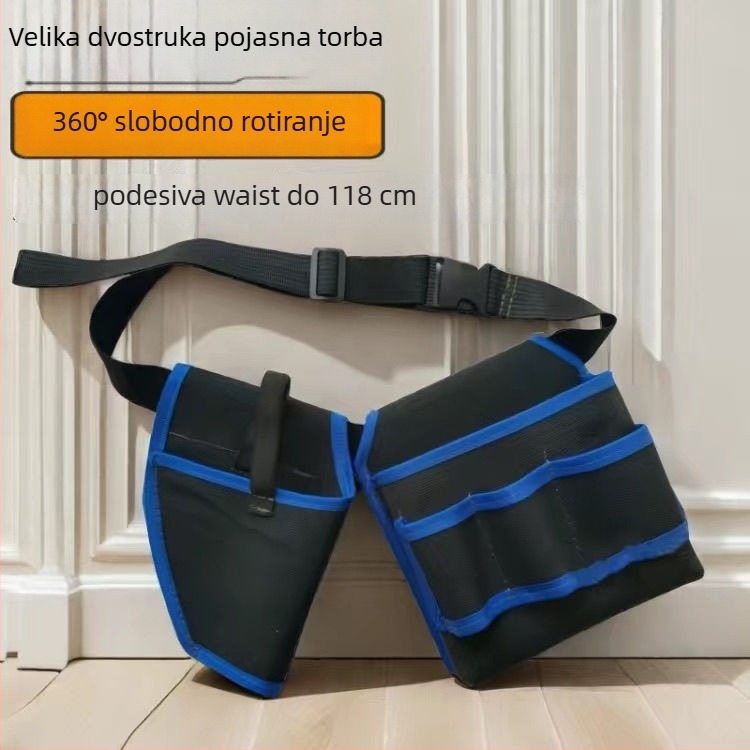 Torba za alat na pojasu – prijenosna, 360‑funkcionalna platnena torba za bušilicu, čvrsta konstrukcija