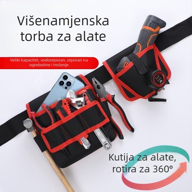 Torba za alat na pojasu – prijenosna, 360‑funkcionalna platnena torba za bušilicu, čvrsta konstrukcija