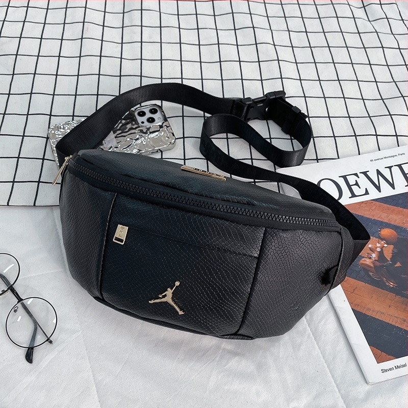 Muška PU torba za struk, crossbody dizajn, prozračna i vodootporna tkanina, mladi kampus stil, uzorak osobe, podstava od poliestera
