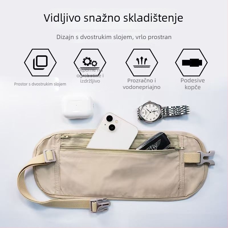 HOWNEW Lycra torbica za pojas za putovnicu – anti-theft, unisex, lagana, vodootporna, za boravak na otvorenom