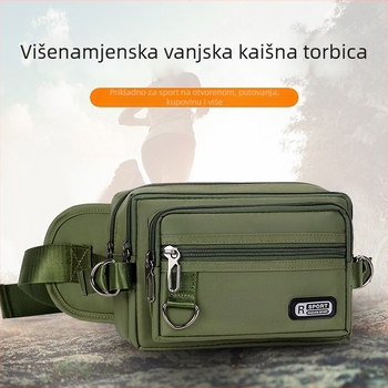 Muška torba oko struka od Oxford tkanine, vodootporna, džep za 8-inčni uređaj, uličnog stila