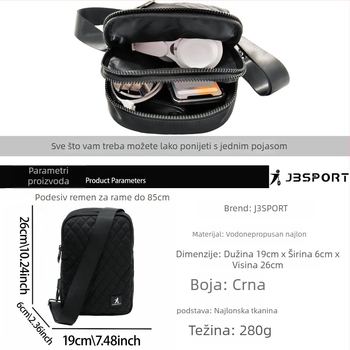 Sportska torbica oko struka, unisex, ulični stil, izuzetno lagana, s proširivim kapacitetom, poliester