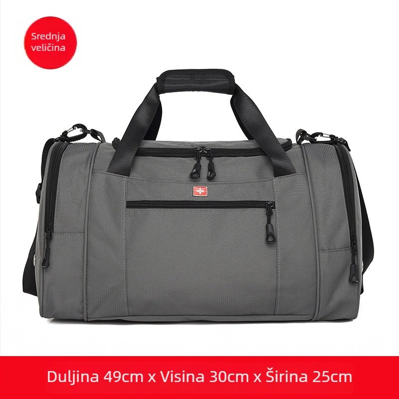 Muška putna torba preko ramena, velika kapaciteta 36-55L, Oxford tkanina, podstava od poliester materijala, jednobojni uzorak