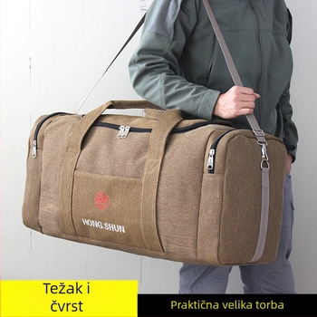 Platnena putna torba za muškarce, velika kapaciteta, prozračna i otoporna na habanje, podstava od poliestera (56-75L)