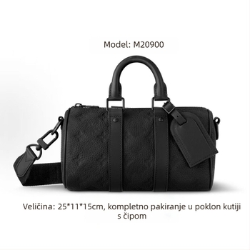 Muška crossbody torba od prave kože, s kanvasom podstavom, prozračna i proširiva (Prava koža; Koža prveg sloja; Kanvas podstava; Prozračna; Proširiva)