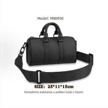 Muška crossbody torba od prave kože, s kanvasom podstavom, prozračna i proširiva (Prava koža; Koža prveg sloja; Kanvas podstava; Prozračna; Proširiva)