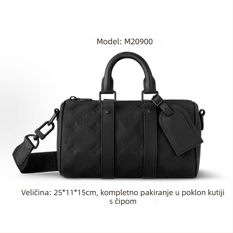 Muška crossbody torba od prave kože, s kanvasom podstavom, prozračna i proširiva (Prava koža; Koža prveg sloja; Kanvas podstava; Prozračna; Proširiva)
